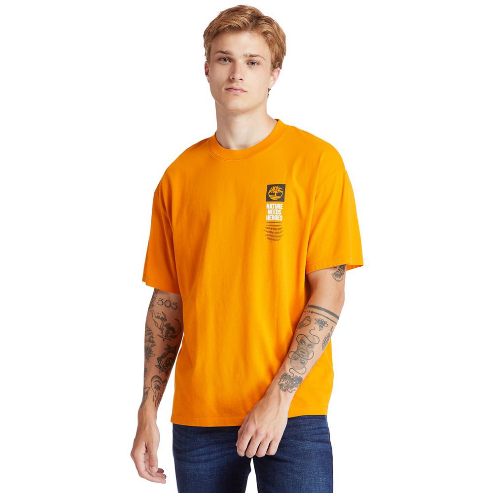 Camisetas Timberland Argentina Hombre - Heritage Short-Sleeve Tree Pack - Naranjas - TQHPUX-510